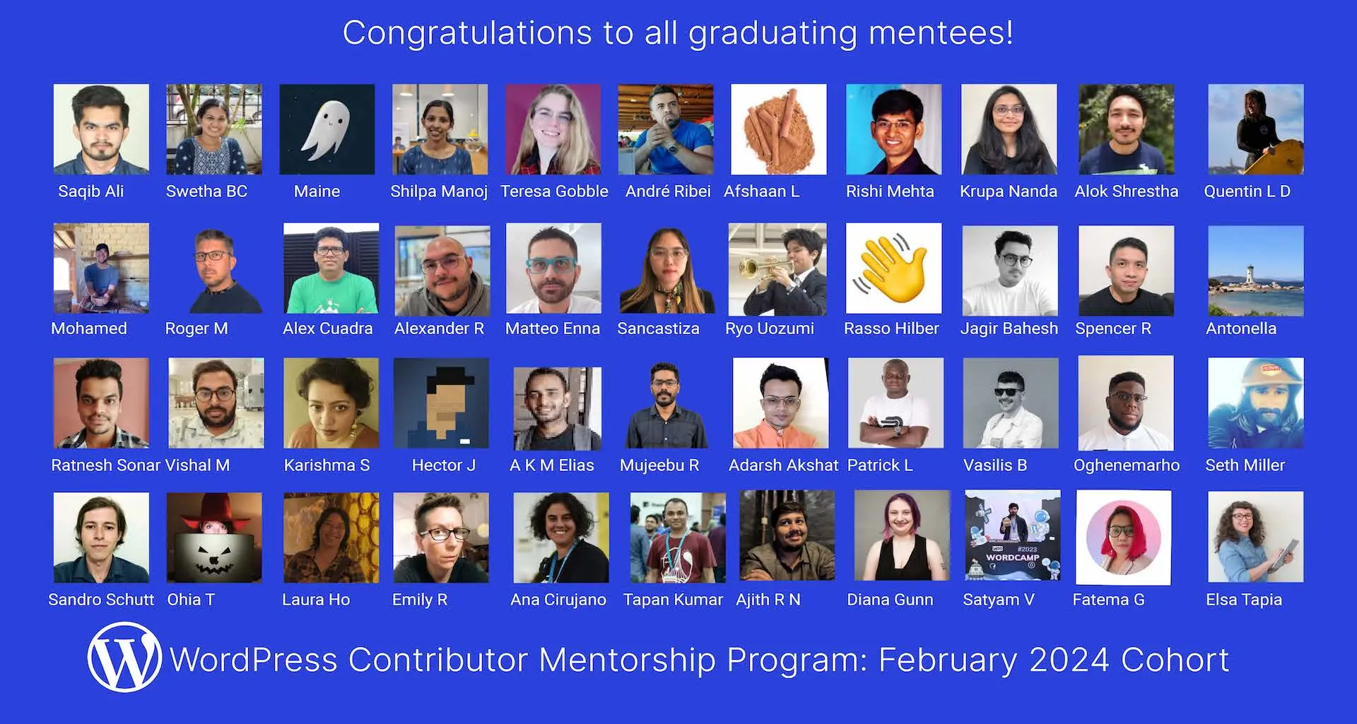 List of WordPress Contributor Program trainees