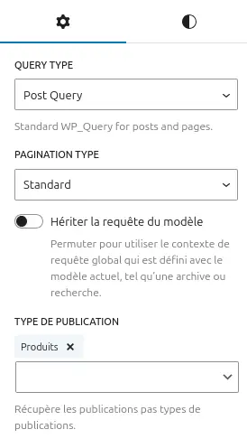 Configuration de la boucle de requête
