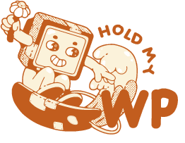 Holdmywp logo monochrome typo