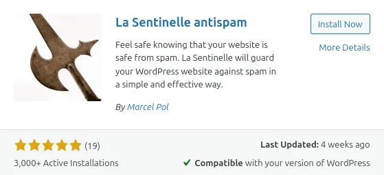 La sentinelle antispam en min